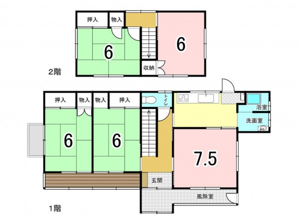 八戸市大字河原木、中古一戸建ての間取り画像です