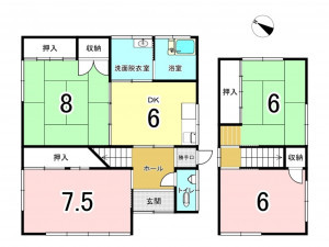 八戸市大字田面木、中古一戸建ての間取り画像です