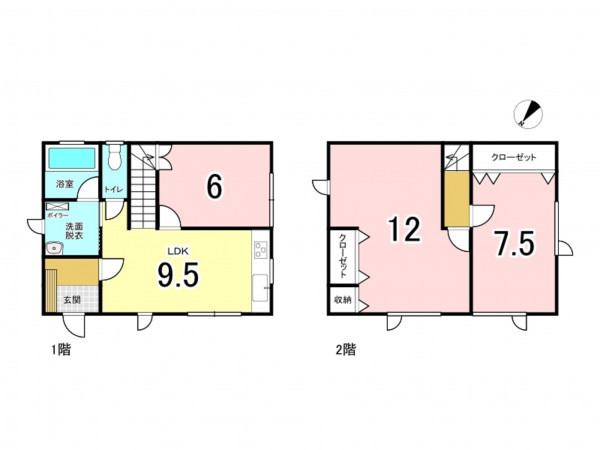 八戸市大字新井田、中古一戸建ての間取り画像です