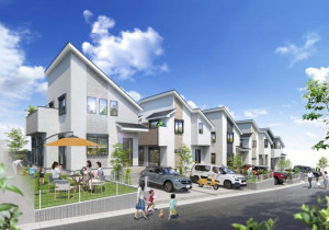 横浜市都筑区東山田、新築一戸建ての完成予想図（外観）画像です