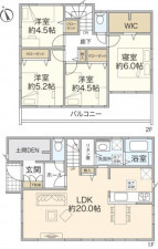 横浜市都筑区東山田、新築一戸建ての間取り画像です