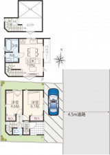 横浜市都筑区東山田、新築一戸建ての間取り画像です