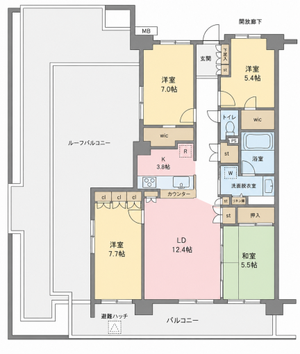 横浜市都筑区長坂、中古マンションの間取り画像です