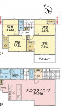 横浜市都筑区池辺町、新築一戸建ての間取り画像です