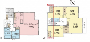 横浜市都筑区池辺町、新築一戸建ての間取り画像です