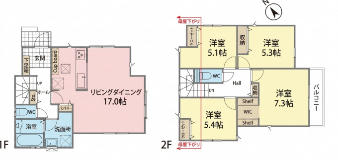 横浜市都筑区池辺町、新築一戸建ての間取り画像です