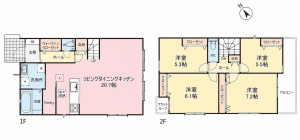 横浜市都筑区池辺町、新築一戸建ての間取り画像です