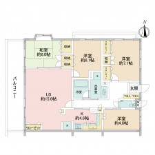 横浜市都筑区川和町、中古マンションの間取り画像です