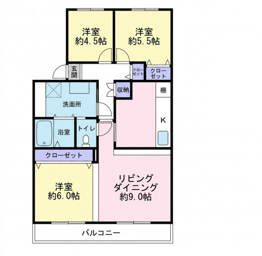 横浜市都筑区池辺町、中古マンションの間取り画像です