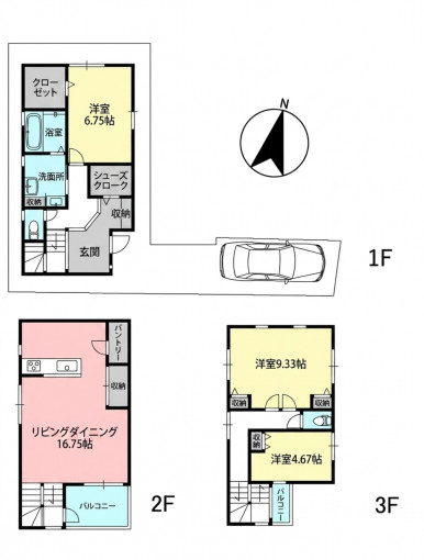 横浜市都筑区池辺町、新築一戸建ての間取り画像です