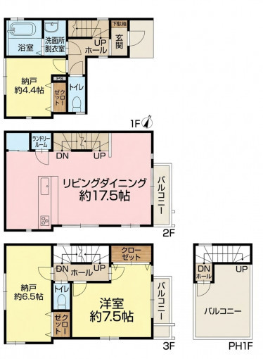 横浜市都筑区川和町、中古一戸建ての間取り画像です