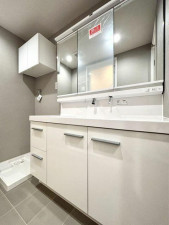 横浜市都筑区茅ケ崎南、中古マンションの洗面画像です
