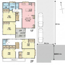 横浜市都筑区牛久保東、中古一戸建ての間取り画像です