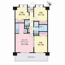 横浜市都筑区中川、中古マンションの間取り画像です