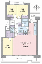 横浜市都筑区北山田、中古マンションの間取り画像です