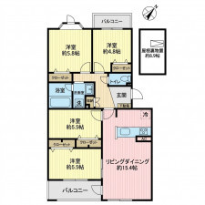横浜市都筑区加賀原、中古マンションの間取り画像です