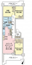 横浜市都筑区中川、中古マンションの間取り画像です