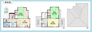 横浜市都筑区牛久保町、中古一戸建ての間取り画像です