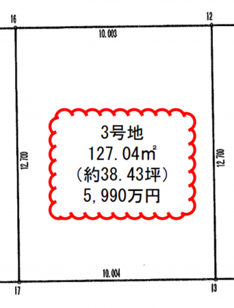 横浜市都筑区南山田町、土地の間取り画像です