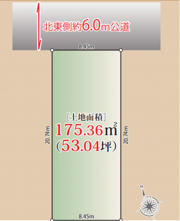 横浜市都筑区北山田、土地の間取り画像です