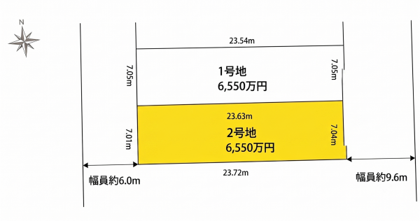 横浜市都筑区川和台、土地の間取り画像です