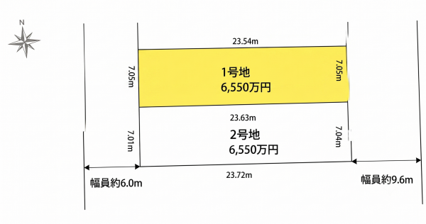横浜市都筑区川和台、土地の間取り画像です