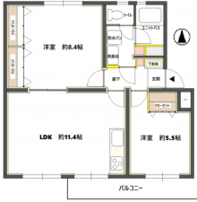 横浜市都筑区川和町、中古マンションの間取り画像です