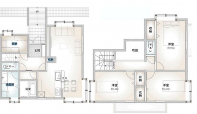 横浜市都筑区川和台、中古一戸建ての間取り画像です