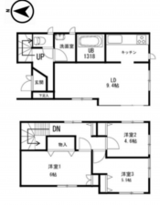 横浜市都筑区大棚町、中古一戸建ての外観画像です