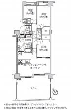 横浜市都筑区茅ケ崎東、中古マンションの間取り画像です