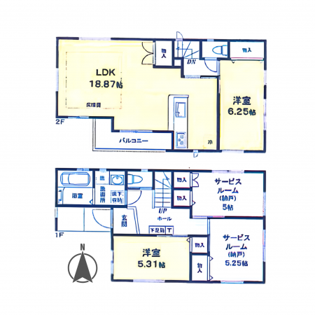 板橋区東新町、新築一戸建ての間取り画像です