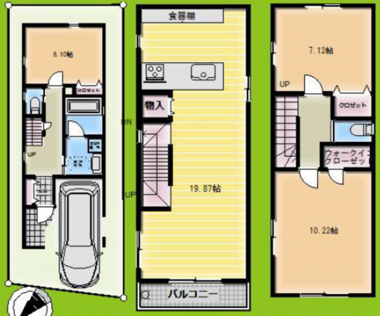 板橋区中丸町、中古一戸建ての間取り画像です