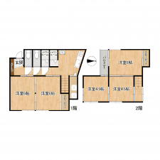 板橋区赤塚新町、中古一戸建ての間取り画像です
