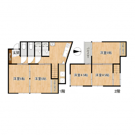 板橋区赤塚新町、中古一戸建ての間取り画像です