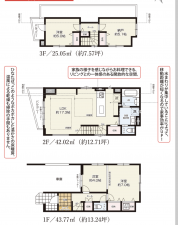 板橋区上板橋、新築一戸建ての間取り画像です