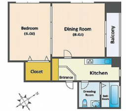 板橋区大谷口北町、中古マンションの間取り画像です