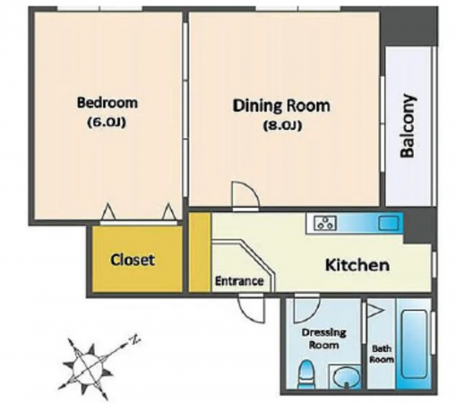 板橋区大谷口北町、中古マンションの間取り画像です