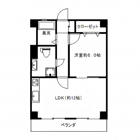 板橋区赤塚新町、中古マンションの間取り画像です