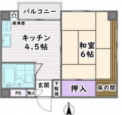 板橋区大和町、中古マンションの間取り画像です