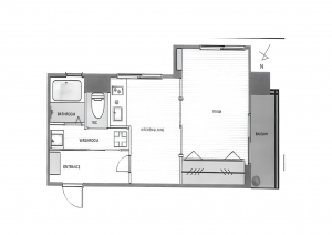 板橋区本町、中古マンションの間取り画像です