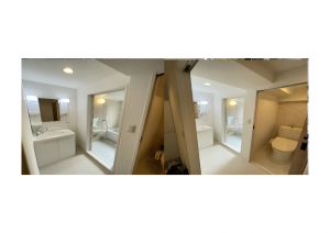 板橋区本町、中古マンションの洗面画像です