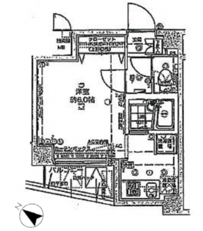 板橋区小茂根、中古マンションの間取り画像です