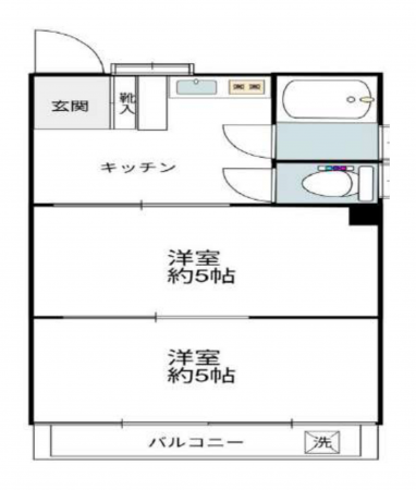 板橋区常盤台、中古マンションの間取り画像です