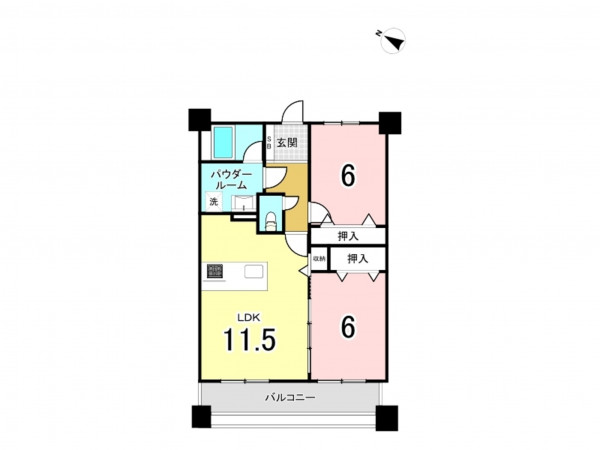 板橋区大和町、中古マンションの間取り画像です