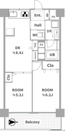 板橋区徳丸、中古マンションの間取り画像です