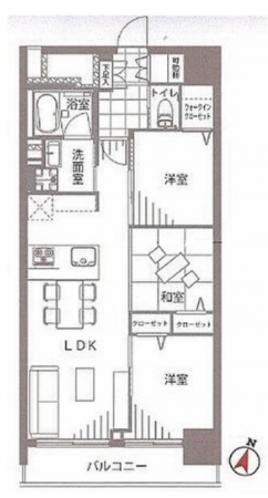 板橋区本町、中古マンションの間取り画像です