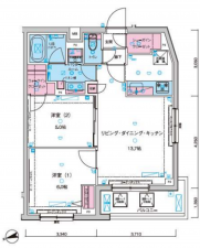 板橋区東山町、中古マンションの間取り画像です