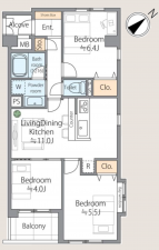 板橋区成増、中古マンションの間取り画像です