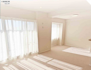 板橋区小茂根、中古マンションの居間画像です