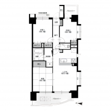 板橋区熊野町、中古マンションの間取り画像です